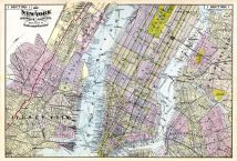 1, New York Map, Brooklyn, Jersey City (Section 1), Hudson River Valley 1891